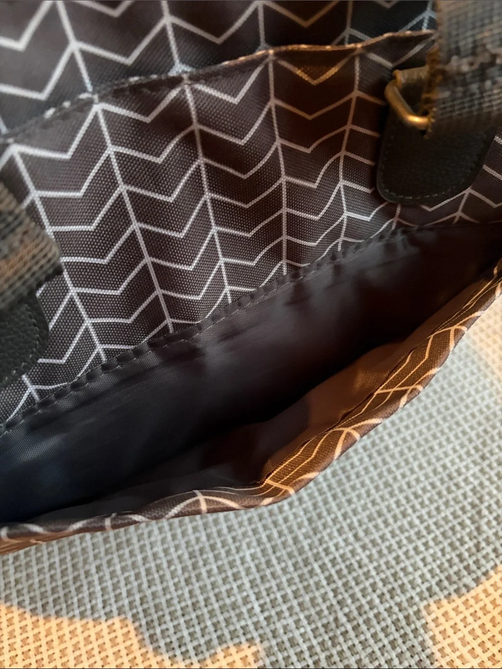 Bananafish Studio Brown Chevron Diaper Tote Bag with Multiple Pockets